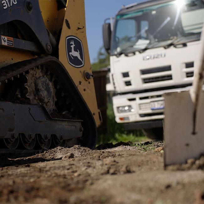 Neowaste vehicles arriving for site preparation
